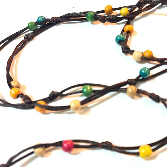 3/$30 MULTICOLOR WOOD BEAD CROSSBODY SHOULDER MINI BAG POUCH COCONUT SHELL BOHO - Picture 9 of 10